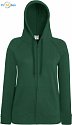 F.O.L. | Lady-Fit LW Hooded Sweat Jacket - Dámská mikina s kapucí bottle green