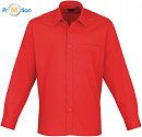 Premier | PR200 - Popelínová košile s dlouhým rukávem strawberry red