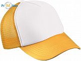 Myrtle Beach | MB 71 - Dětská kšiltovka, 5 panelů, polyester white/gold yellow