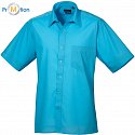 Premier | PR202 - Popelínová košile s krátkým rukávem turquoise