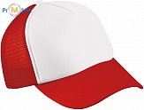 Myrtle Beach | MB 71 - Dětská kšiltovka, 5 panelů, polyester white/red