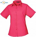 Premier | PR302 - Dámská popelínová košile s krátkým rukávem hot pink