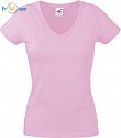 F.O.L. | Lady-Fit Value V-Neck T - Dámské elastické tričko light pink