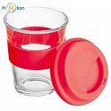 Glass mug with silicone case and lid