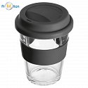 Glass mug with silicone case and lid