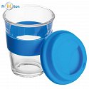 Glass mug with silicone case and lid