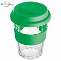 Glass mug with silicone case and lid