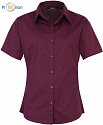 Premier | PR302 - Dámská popelínová košile s krátkým rukávem aubergine