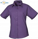 Premier | PR302 - Ladies poplin shirt with short sleeves