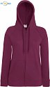 F.O.L. | Lady-Fit LW Hooded Sweat Jacket - Dámská mikina s kapucí burgundy