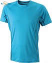 James & Nicholson | JN 421 - Pánské reflexní běžecké tričko turquoise/black