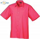 Premier | PR202 - Popelínová košile s krátkým rukávem hot pink
