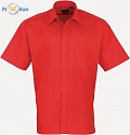 Premier | PR202 - Popelínová košile s krátkým rukávem strawberry red