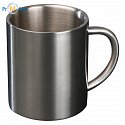 Stainless steel metal mug with logo