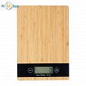 Bamboo kitchen scale with black display