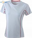 James & Nicholson | JN 422 - Dámské reflexní běžecké tričko white/red
