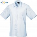 Premier | PR202 - Popelínová košile s krátkým rukávem light blue