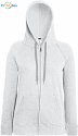 F.O.L. | Lady-Fit LW Hooded Sweat Jacket - Dámská mikina s kapucí heather grey