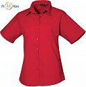 Premier | PR302 - Dámská popelínová košile s krátkým rukávem strawberry red