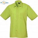 Premier | PR202 - Popelínová košile s krátkým rukávem lime