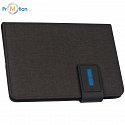 A5 conference folder with blue Power Bank, logo print