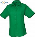 Premier | PR302 - Dámská popelínová košile s krátkým rukávem emerald