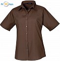 Premier | PR302 - Dámská popelínová košile s krátkým rukávem brown