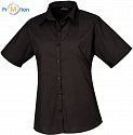 Premier | PR302 - Dámská popelínová košile s krátkým rukávem black