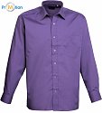 Premier | PR200 - Popelínová košile s dlouhým rukávem purple