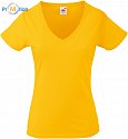 F.O.L. | Lady-Fit Value V-Neck T - Dámské elastické tričko sunflower