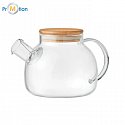 Teapot made of borosilicate glass, logo print