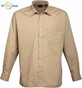 Premier | PR200 - Popelínová košile s dlouhým rukávem khaki