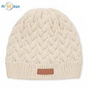 Cap made of knit / knitted from RPET, logo print, white