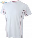 James & Nicholson | JN 421 - Pánské reflexní běžecké tričko white/red