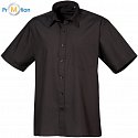 Premier | PR202 - Popelínová košile s krátkým rukávem black