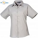 Premier | PR302 - Dámská popelínová košile s krátkým rukávem silver