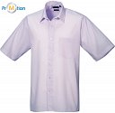 Premier | PR202 - Popelínová košile s krátkým rukávem lilac