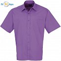Premier | PR202 - Popelínová košile s krátkým rukávem rich violet