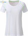 James & Nicholson | JN 495 - Dámské funkční tričko white/bright green