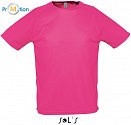 SOL'S | Sporty - Pánské raglánové tričko neon pink