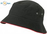 Myrtle Beach | MB 13 - Dětský rybářský klobouk s lemem black/red