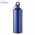 Aluminum bottle and drink 1L, blue, logo print