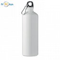 Aluminum bottle and drink 1L, white, logo print