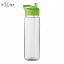 RPET drinking bottle 650ml PP flip lid, green, logo print