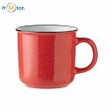 Ceramic vintage mug 400 ml, red, logo print