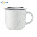 Ceramic vintage mug 400 ml white, logo print