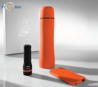 SET: THERMOS COLORISSIMO & POWER BANK RAY 4000 mAh & LED TORCH RUBBY Orange