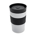 Husavik thermal mug blue with logo print