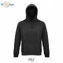 unisex hooded sweatshirt, gray, with logo print