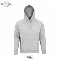 unisex hooded sweatshirt, gray, with logo print